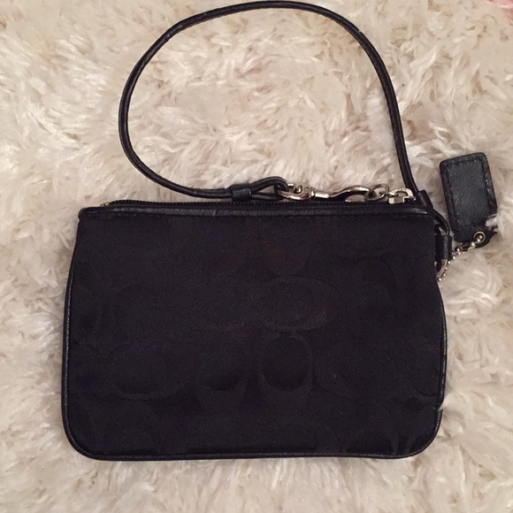Coach Black Wristlet with Metallic Accent NWOT - Picture 2 of 3